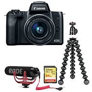 Canon EOS M50, Black + EF-M 15-45mm IS STM Vlogger Kit - Digital Camera