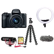 Canon EOS M50, Black + EF-M 15-45mm IS STM Vlogger Kit Premium - Digital Camera