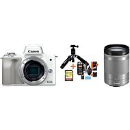 Canon EOS M50 white + EF-M 18-150 mm IS STM + Rollei Premium Starter Kit - Digital Camera