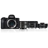 Canon EOS M50 čierny + EF-M 15–45 mm IS STM + EF 50 mm STM + adaptér EF-EOS M - Digitálny fotoaparát