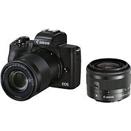 Canon EOS M50 Mark II fekete + EF-M 15-45 mm f/3.5-6.3 IS STM + EF-M 55-200 mm f/4.5-6.3 IS STM - Digitális fényképezőgép