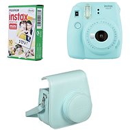 Fujifilm Instax Mini 9 Light Blue + 10x Photo Paper + Case - Instant Camera