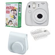 Fujifilm Instax Mini 9, Ash White, LED Bundle - Instant Camera