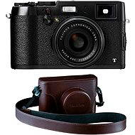 Fujifilm X100T Black + brown leather case - Digital Camera