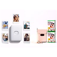 Fujifilm Instax Mini Link 2 Clay White + Link Case White Bundle - Mobile Printer