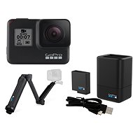 GOPRO HERO7 Black + GOPRO 3-Way Grip/Arm/Tripod + GOPRO Dual Battery Charger + Battery HERO - Outdoor Camera