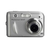 HP PhotoSmart M447 stříbrný (silver), CCD 5,25 Mpx, 3x zoom, 2.5" LCD, 2x AA, SD/ MMC - Digital Camera