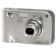 HP PhotoSmart R707 stříbrný (silver), CCD 5 Mpx, 3x zoom, 1,8" LCD, Li-Ion, SD/ MMC - Digital Camera