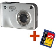 HP PhotoSmart R607, 4.1 mil. bodů, optický / digitální zoom 3x / 7x + Secure Digital karta 256 MB - Digital Camera