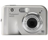 HP PhotoSmart M525 stříbrný (silver), CCD 6 Mpx, 3x zoom, 1,7" LCD, 2x AA, SD/ MMC - Digital Camera