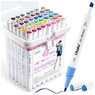 OHUHU double-sided Fine & Chisel 48 pcs + blender - Felt Tip Pens