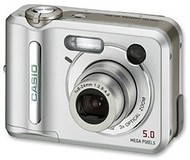 CASIO QV-R52 stříbrný (silver), CCD 5 Mpx, 3x zoom, 2" LCD, 2x AA, SD/ MMC - Digital Camera