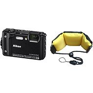 Nikon COOLPIX W300 fekete színű + 2-in-1 lebegő pánt - Digitális fényképezőgép