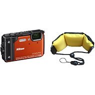 Nikon COOLPIX W300 narancssárga színű + 2-in-1 lebegő pánt - Digitális fényképezőgép