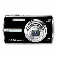Olympus [mju:] 830 Digital černý (midnight black), CCD 8 Mpx, 5x zoom, 2.5" LCD, Li-Ion, face detect - Digital Camera