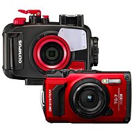OM System TG-7 red + underwater housing PT-059 - Digital Camera