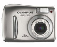 Olympus FE-115 Zoom stříbrný (silver), CCD 5 Mpx, 2,8x zoom, 1,5" LCD, 2x AA, xD - Digital Camera