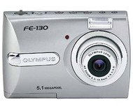 Olympus FE-130 Zoom stříbrný (silver), CCD 5 Mpx, 3x zoom, 2" LCD, 2x AA, xD - Digital Camera