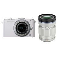 OLYMPUS E-PM1 + objektivy 14-42mm II + 40-150mm white/ silver/ black - Digital Camera