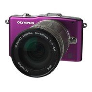 OLYMPUS E-PM1 + objektiv 14-150mm purple/ silver - Digital Camera