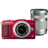  Olympus PEN E-PM2 + lens 14-42 mm II R + 40-150 mm R red/silver  - Digital Camera