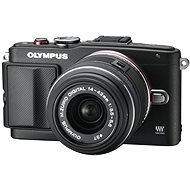 Olympus PEN E-PL6 + 14-42 mm II R Objektiv schwarz / schwarz + externes Blitzlicht - Digitalkamera