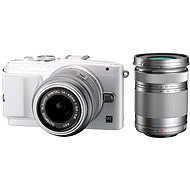Olympus PEN E-PL6 + 14-42 mm objektív II R + 40-150 mm-es objektívvel R Fehér / Ezüst - Digitális fényképezőgép