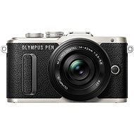 Olympus PEN E-PL8 schwarz + Pancake Objektiv ED 14-42EZ schwarz - Digitalkamera