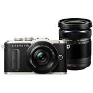 Olympus PEN E-PL8 čierny + Pancake objektív ED 14–42 mm EZ čierny + objektív ED 40–150 mm čierny - Digitálny fotoaparát