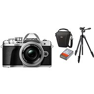 Olympus E-M10 Mark III, Silver + 14-42mm II R Lens + Olympus Starter Kit - Digital Camera