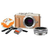 Olympus PEN E-PL9 Brown + M.Zuiko Pancake 14-42mm + Travel Kit - Digital Camera