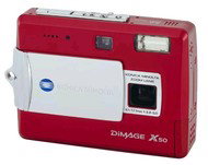 Konica Minolta DiMAGE X50, 5.0mil., 3x opt. / 4x digit. zoom - červený - Digital Camera