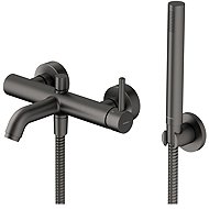 OMNIRES Y bath mixer with shower set, graphite (Y1231GR) - Tap