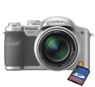 Sada Panasonic LUMIX DMC-FZ7EG-S stříbrný (silver), CCD 6 Mpx, 12x zoom, 2.5" LCD, Li-Ion, SD/ MMC,  - Digital Camera