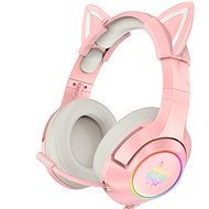 Onikuma K9 With Cat Ears Pink - Gamer fejhallgató