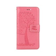 TopQ Case iPhone SE 2022 bookcase Pink owl tree 75006 - Phone Case
