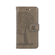 TopQ Case iPhone SE 2022 book Gray owl tree 75000 - Phone Case