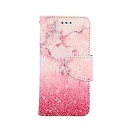 TopQ iPhone SE 2022 book case Pink marble 74782 - Phone Case