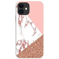TopQ Kryt iPhone 11 Mramor ružový glitter 75343 - Kryt na mobil