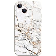 TopQ Cover iPhone 13 Marble white-orange 75350 - Phone Cover