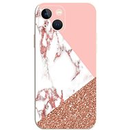 TopQ Cover iPhone 13 Marble pink glitter 75347 - Phone Cover