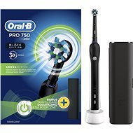 Oral B Pro 750 Black Cross Action + Travel Case - Electric Toothbrush