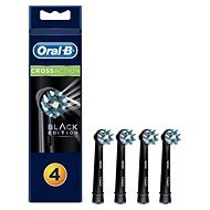 Oral-B CrossAction Brush Head with CleanMaximiser Technology, Black Series, Pack of 4 - Replacement Head