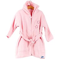 KIKKO XKKO Organic Baby Bathrobe, organic cotton, terry - Baby Pink Stars, 12 - 24 m - Bathrobe