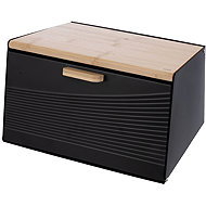 ORION Chlebovka plech/bambus 35,5 × 21,5 × 21 cm Black - Breadbox