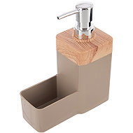 ORION BEIGE Wooden Detergent dispenser with organizer 0,38 l brown UH - Soap Dispenser