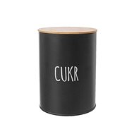 ORION Tin/bamboo box 11 cm diameter Sugar BLACK - Storage Jar