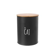 Orion pléh/bambusz doboz 9,5 cm átmérőjű Tea BLACK - Tárolóedény