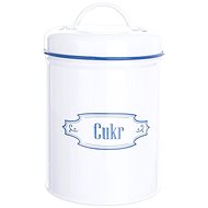 SUGAR BLUE LINE Round Metal Box Diameter of 11cm - Storage Jar