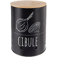 ORION Dóza průměr 13 cm Cibule BLACK CZ plech/bambus - Storage Jar